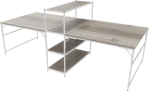 Kastelement 22301 - 124 x 119 x 43 cm. - Wit - Eiken YT63A