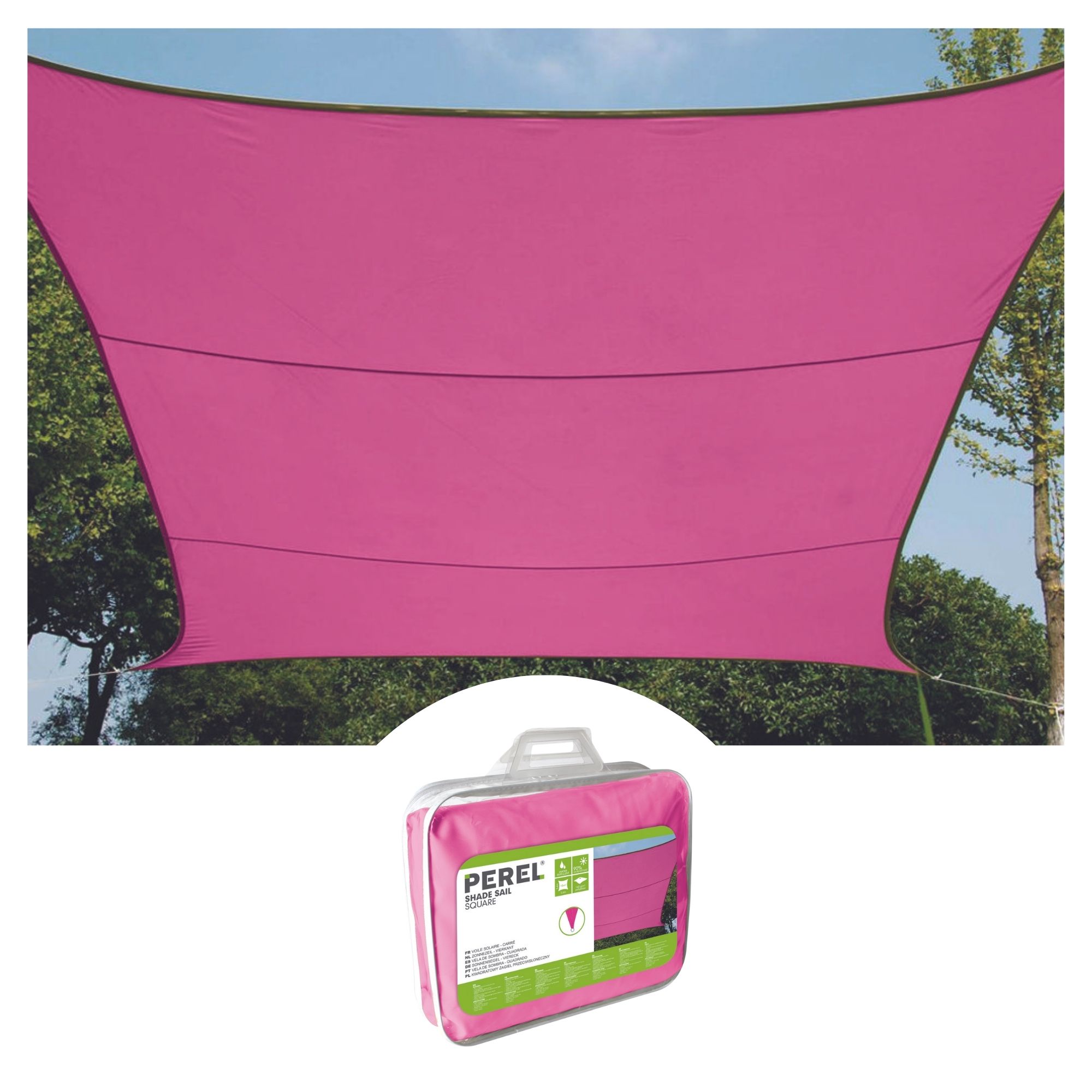 ZONNEZEIL - RECHTHOEK - 2 x 3 m - KLEUR: FUCHSIA afbeelding