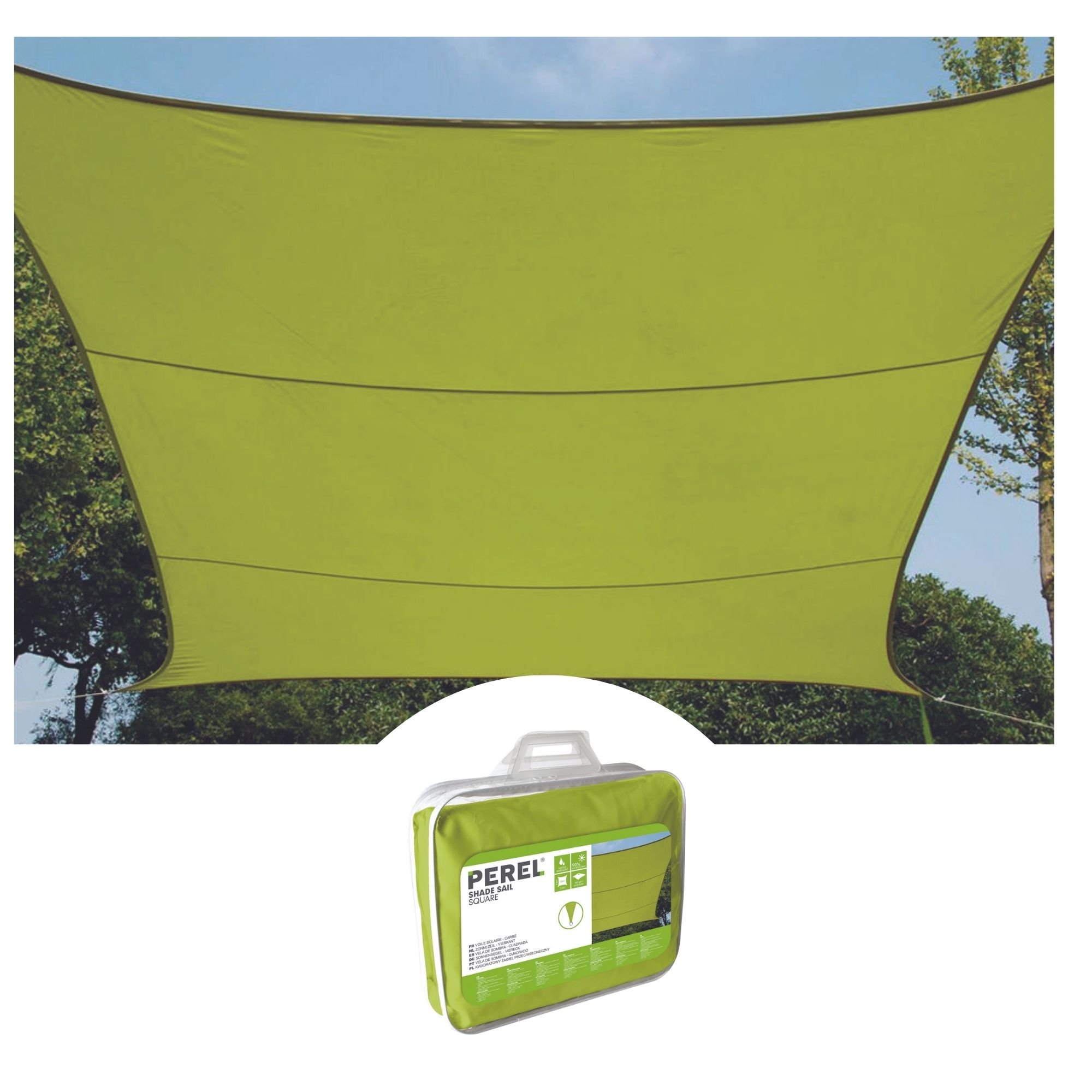 ZONNEZEIL - RECHTHOEK - 2 x 3 m - KLEUR: LICHTGROEN afbeelding