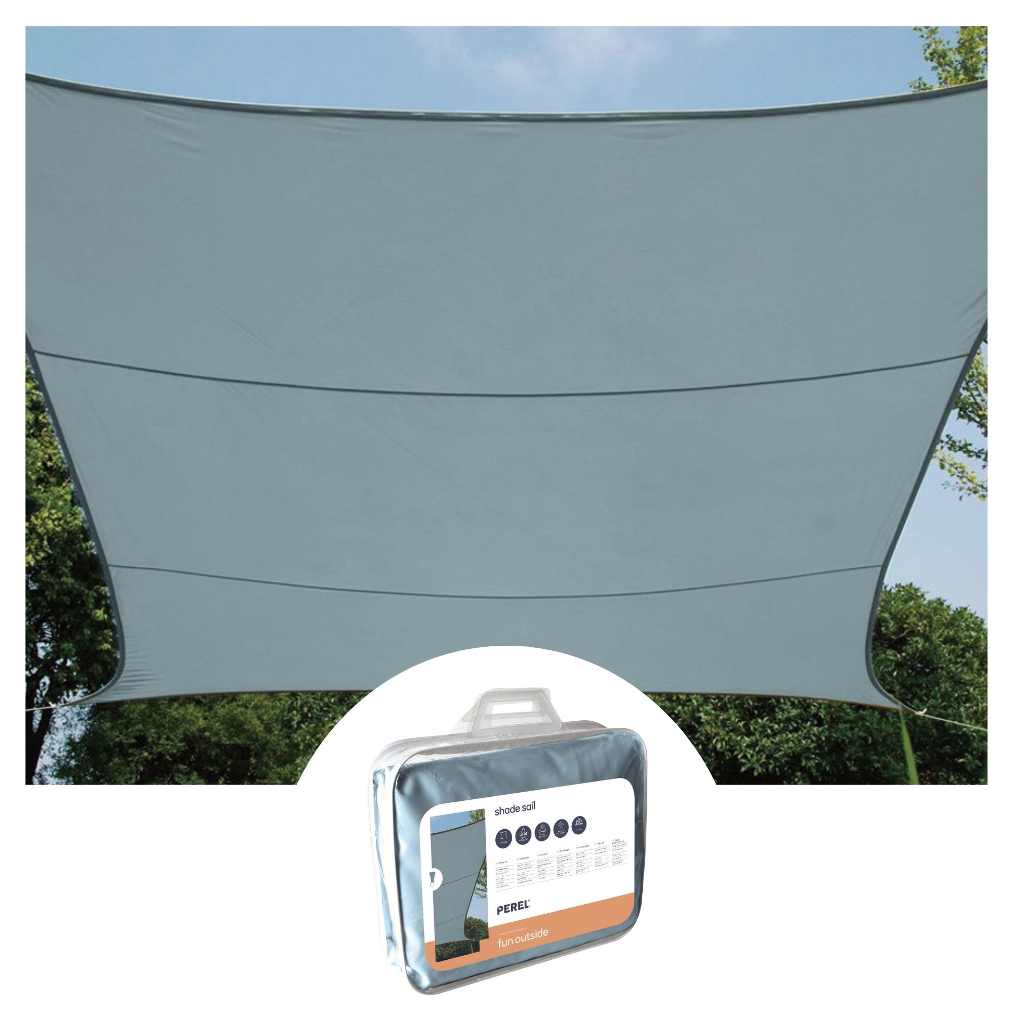 ZONNEZEIL - VIERKANT - 3.6 x 3.6 m - KLEUR: LICHTGRIJS afbeelding
