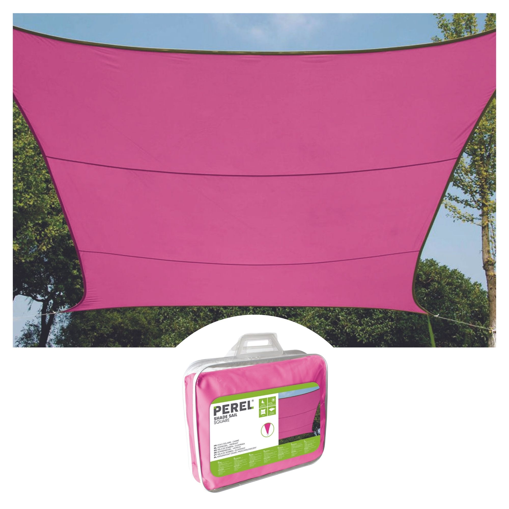 ZONNEZEIL - RECHTHOEK - 4 x 3 m - KLEUR: FUCHSIA afbeelding