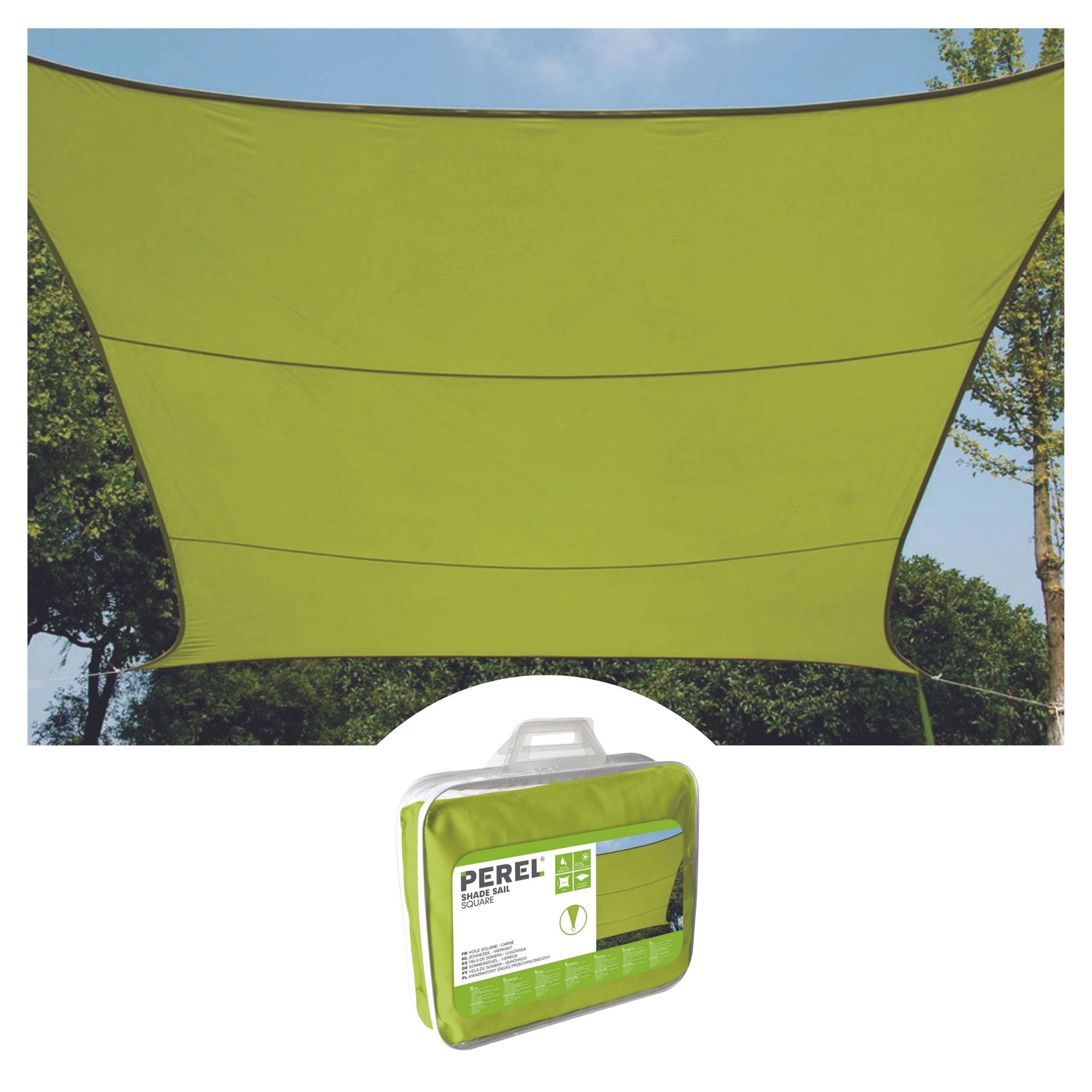 ZONNEZEIL - VIERKANT - 5 x 5 m - KLEUR: LICHTGROEN afbeelding