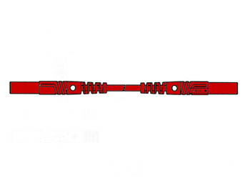 Velleman SPUITGEGOTEN MEETSNOER MET CONTACTBEVEILIGING 4mm 25cm ROOD (MLB GG-SH 25 1)