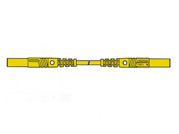 Velleman SPUITGEGOTEN MEETSNOER MET CONTACTBEVEILIGING 4mm 25cm GEEL (MLB GG-SH 25 1)