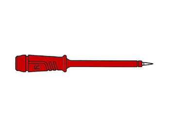 Velleman MEETPEN MET ELASTISCHE ISOLATIEHULS 4mm PUNT IN ROESTVRIJ STAAL ROOD (PRÜF 2)