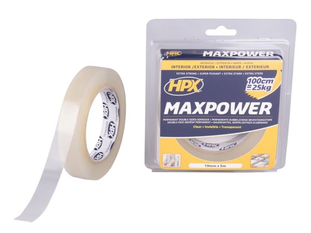 Max Power Transparent bevestigingstape - 19mm x 5m afbeelding
