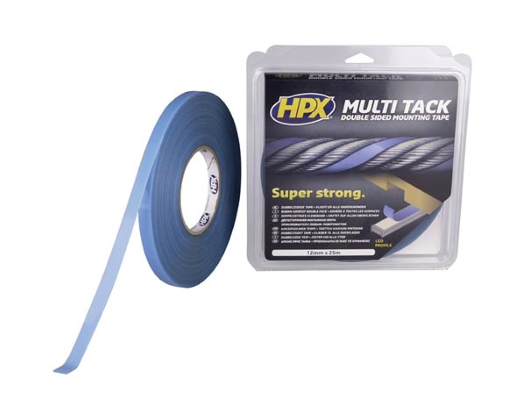 Dubbelzijdige multi-tack tape - semi-transparant - 12 mm x 25 m afbeelding