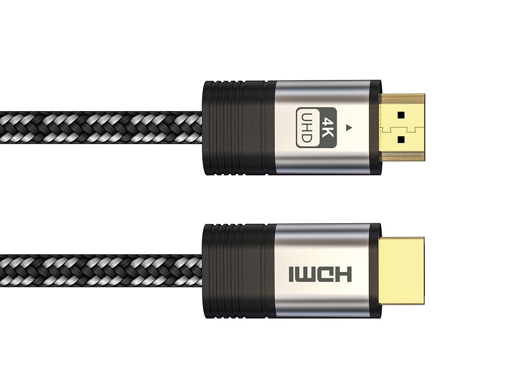 Velleman Premium HDMI 2.0 katoen gevlochten kabel met vergulde connector 4K Video 1 meter