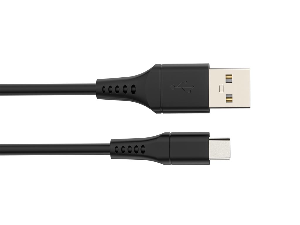 USB-kabel - USB 2.0 A naar C 60W, vernikkeld, TPE-kabel - 1 meter afbeelding