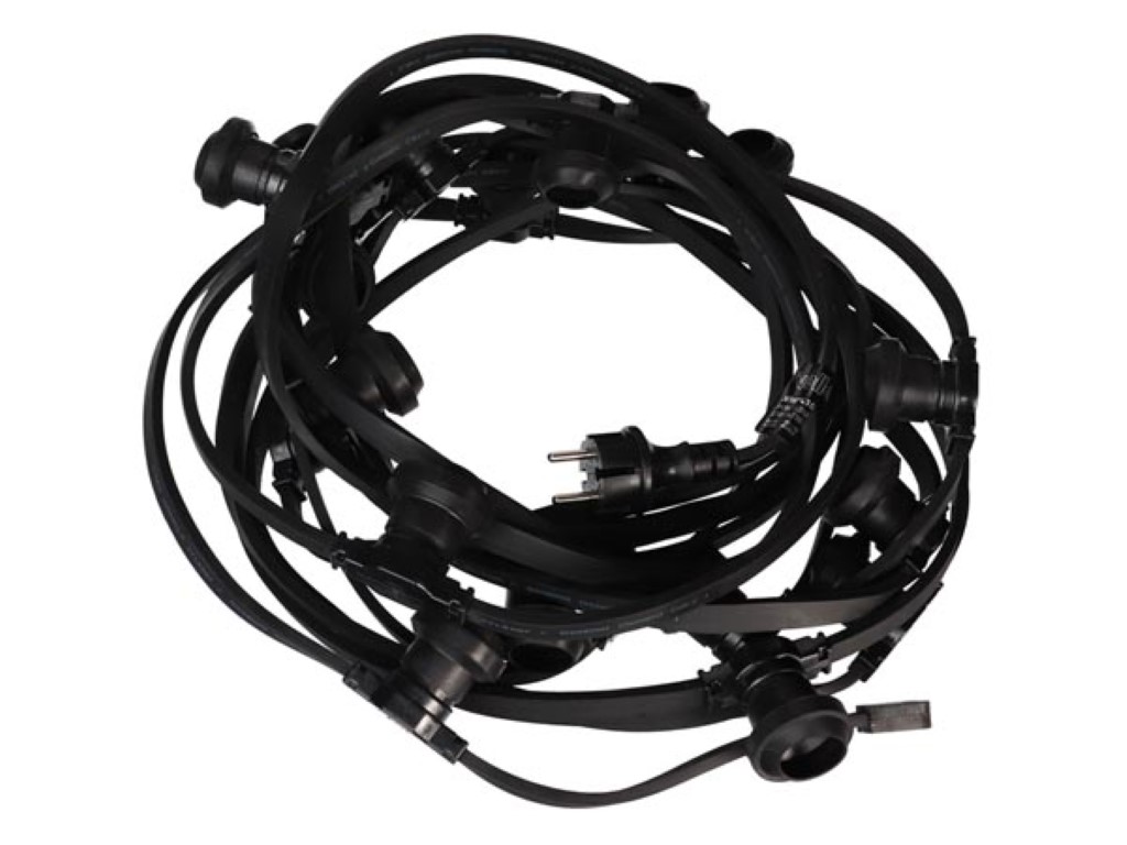 LED-FEESTSLINGER - 20 x E27-FITTING - ZONDER LAMPEN - 10 m afbeelding