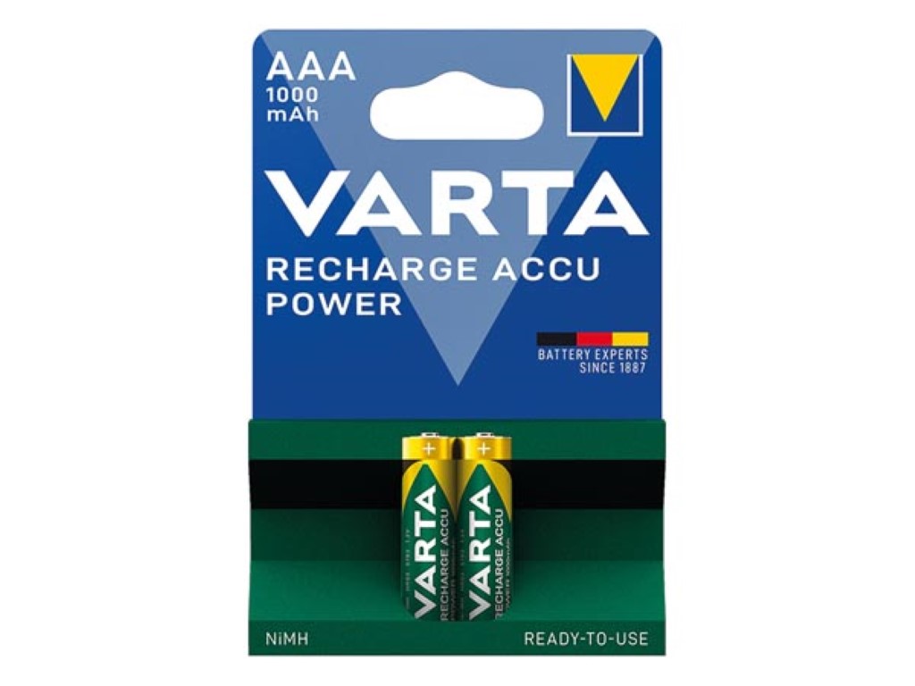 NiMH HR03 MICRO VARTA 05703.301.402 1.2 V 1000 mAh - 2 st./blister afbeelding