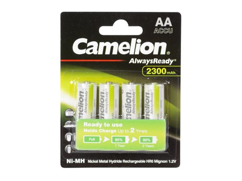 NiMH AA 1.2V-2300mAh (4/kaart) &apos;ALWAYSREADY™&apos; afbeelding
