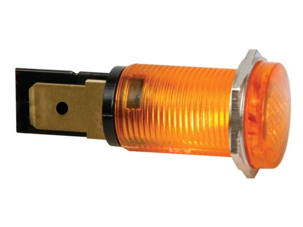 RONDE SIGNAALLAMP 14mm 220V ORANJE afbeelding