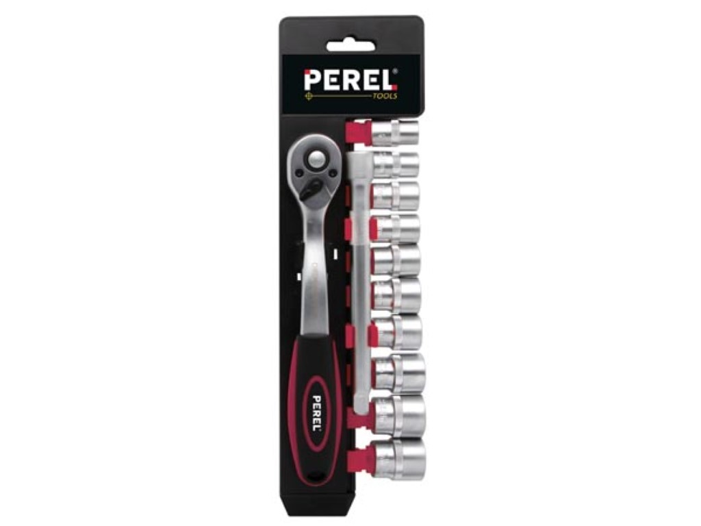3/8" RATELSCHROEVENDRAAIER MET 3/8" DOPPENSET - 12 st. afbeelding