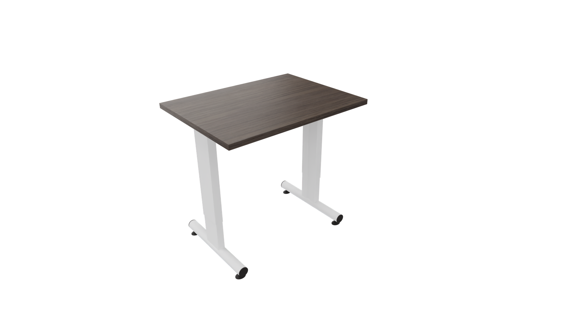 Bijzettafel 3331 - 80 x 60 cm. - Wit - Eiken donker afbeelding