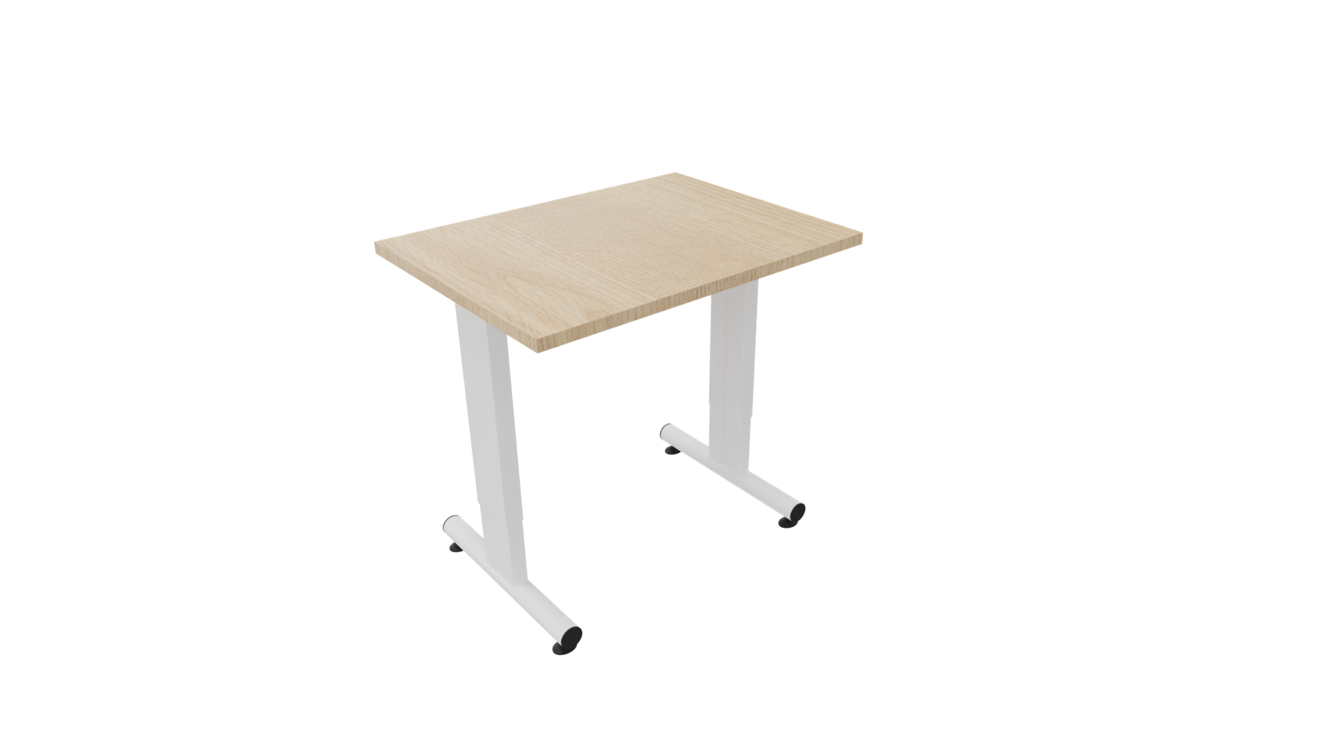 Bijzettafel 3331 - 80 x 46 cm. - Wit - Eiken licht afbeelding