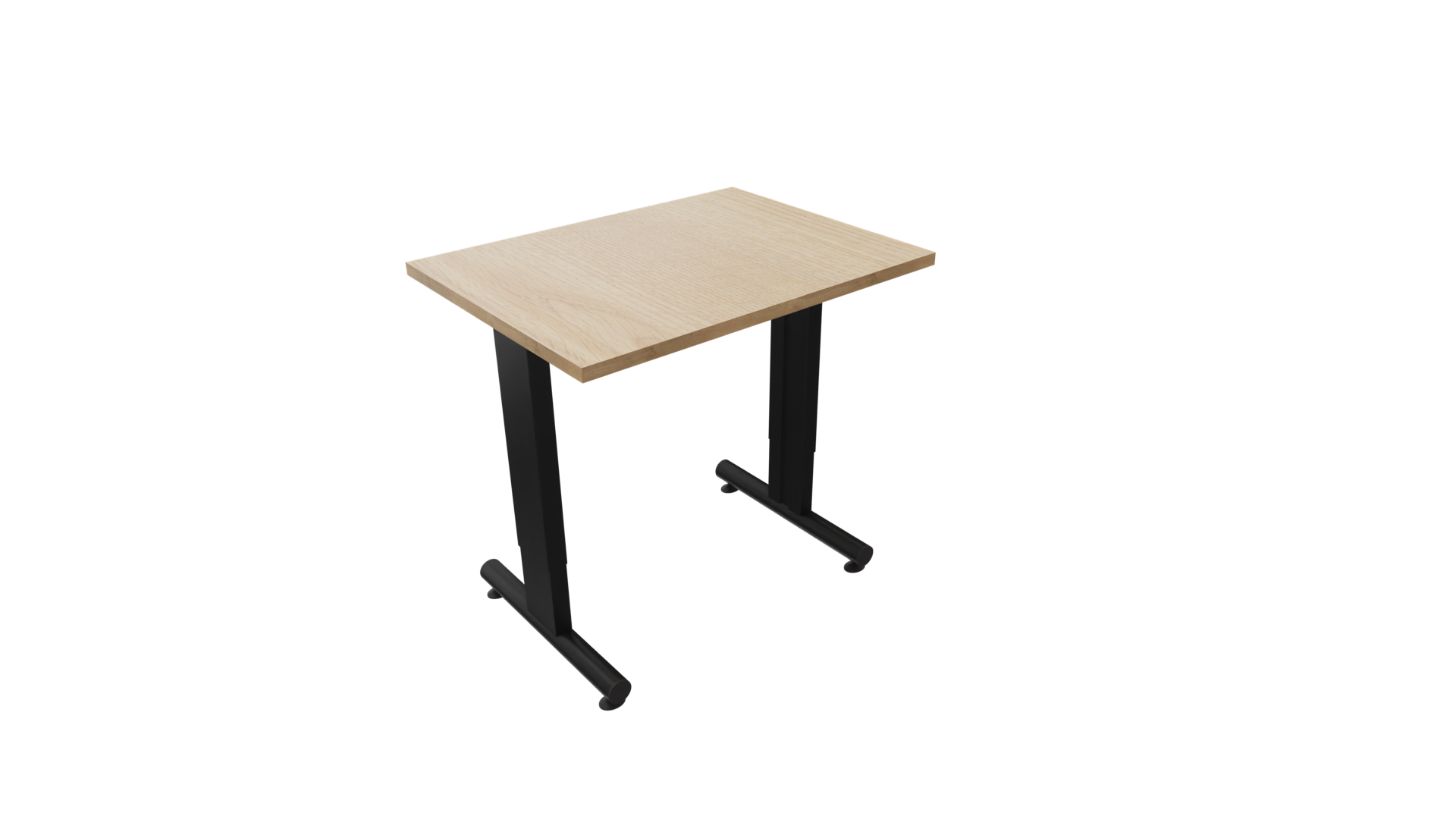 Bijzettafel 3331 - 80 x 60 cm. - Zwart - Eiken licht afbeelding