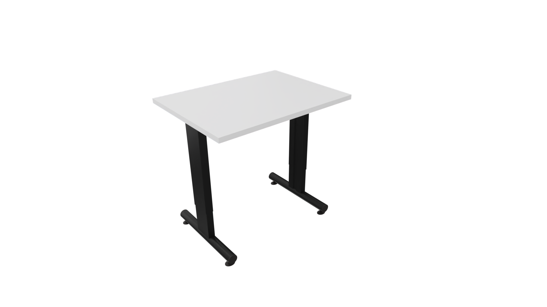 Bijzettafel 3331 - 80 x 46 cm. - Zwart - Wit afbeelding