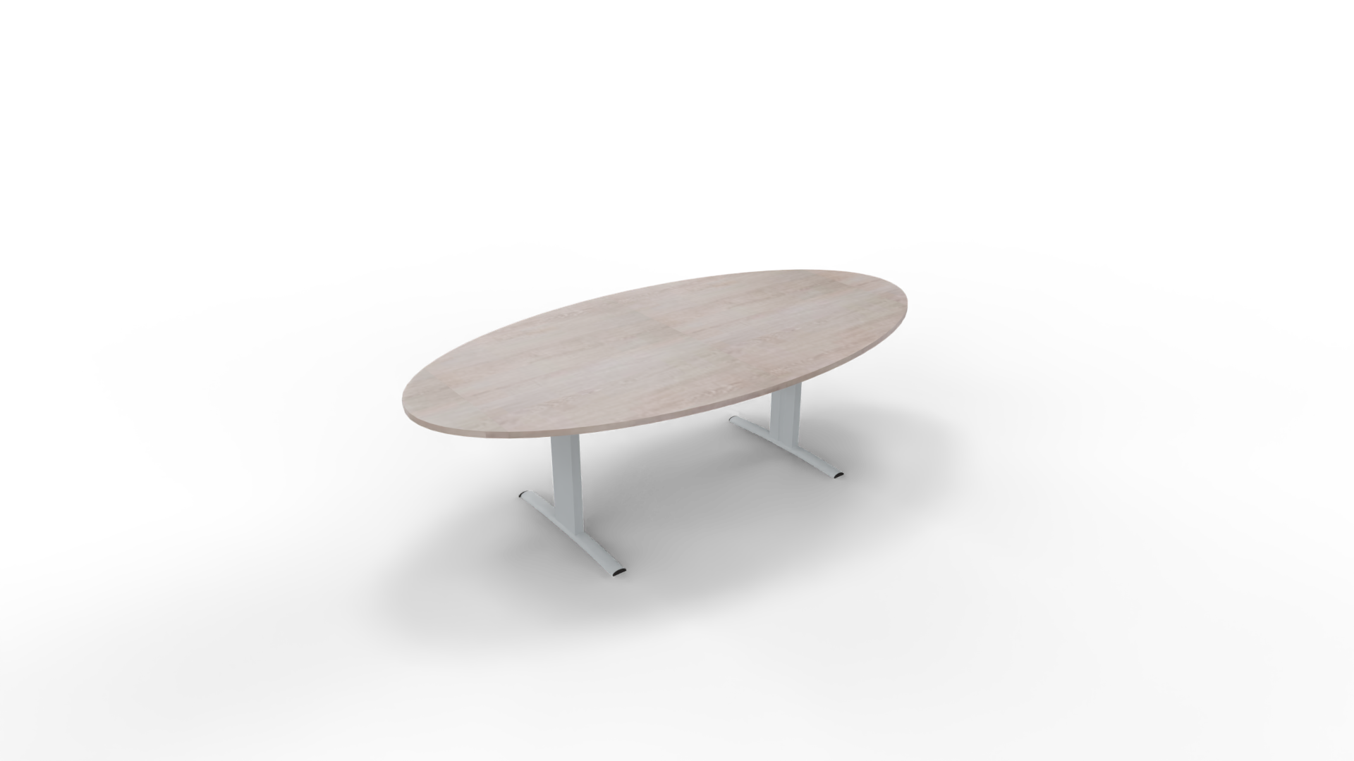 Vergadertafel 6711 ellipsvorm - 240 x 120 cm. - Alu - Eiken Robson afbeelding