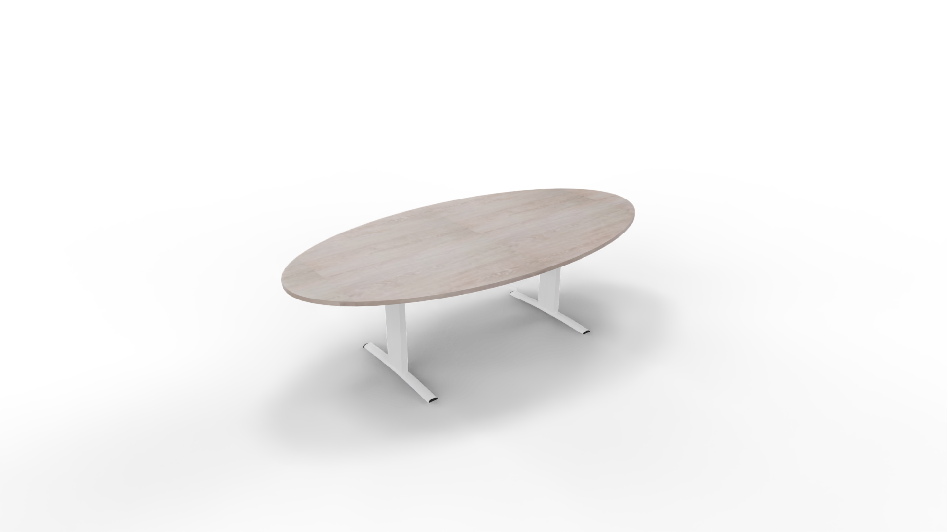 Vergadertafel 6711 ellipsvorm - 240 x 120 cm. - Wit - Eiken Robson afbeelding