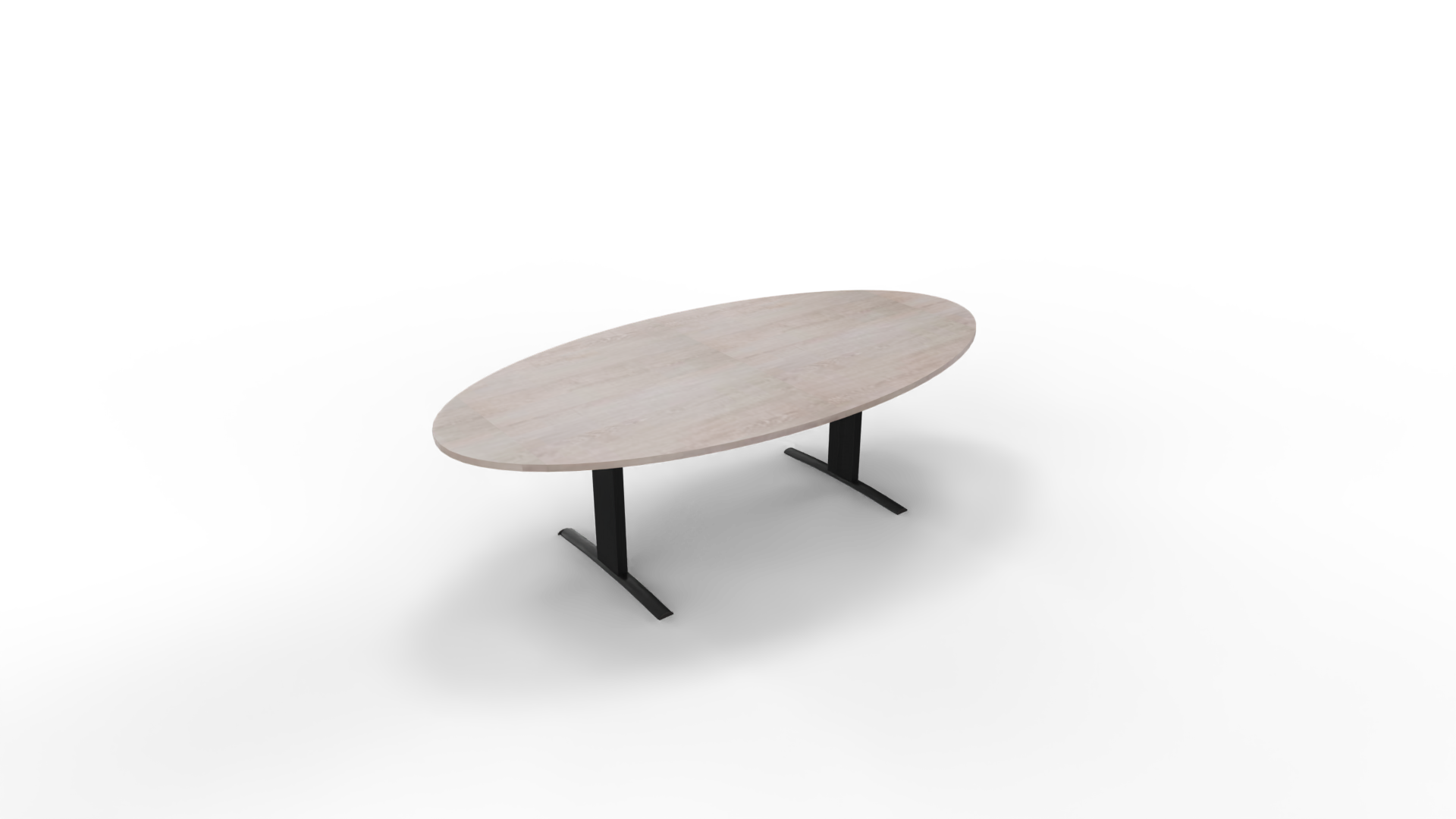 Vergadertafel 6711 ellipsvorm - 240 x 120 cm. - Zwart - Eiken Robson afbeelding