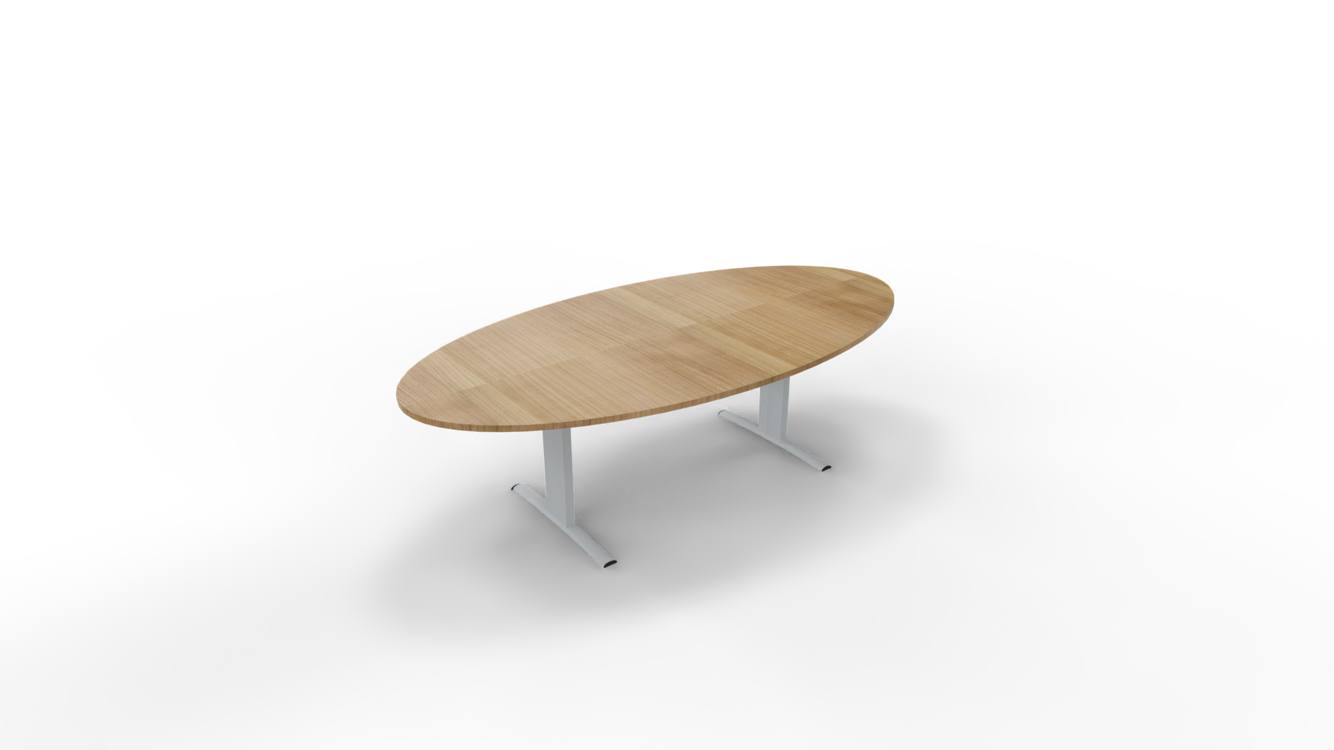 Vergadertafel 6711 ellipsvorm - 240 x 120 cm. - Alu - Toscaans noten afbeelding