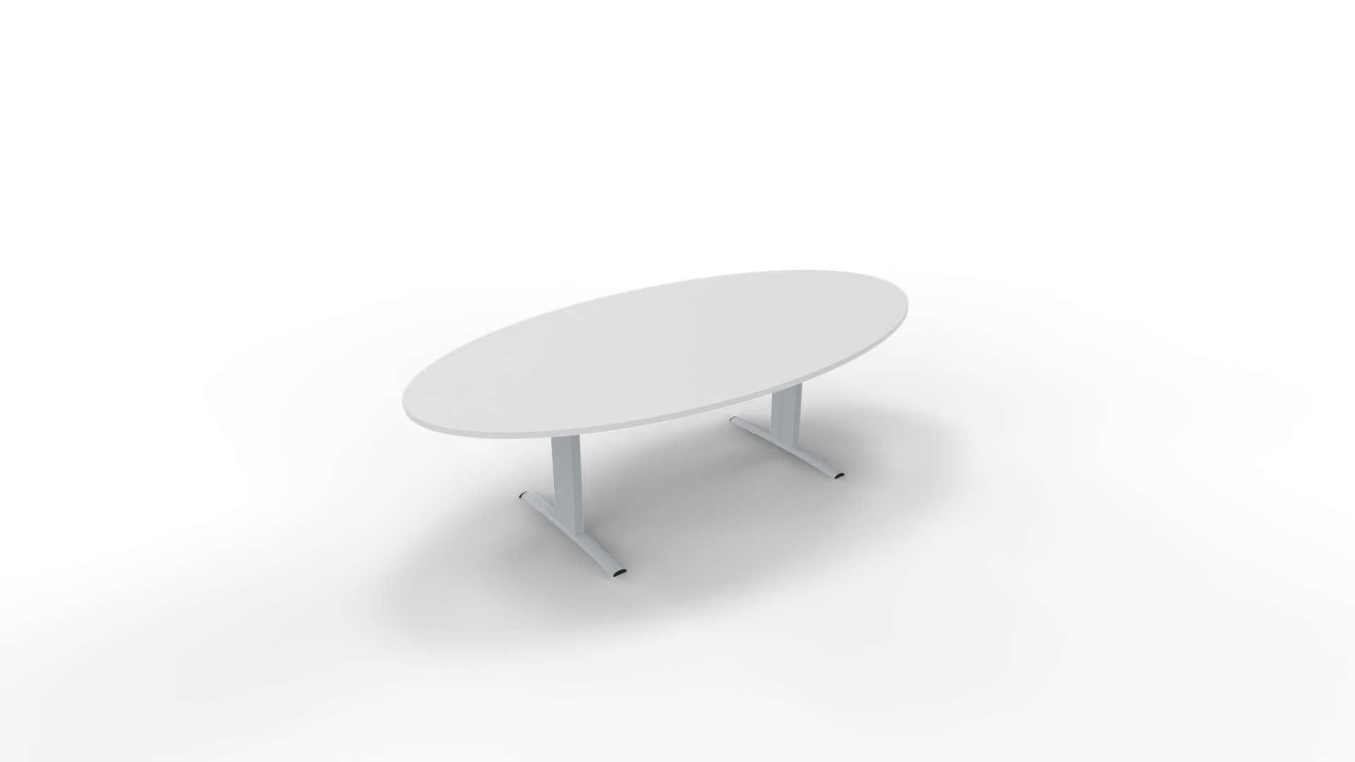 Vergadertafel 6711 ellipsvorm - 240 x 120 cm. - Alu - Wit afbeelding