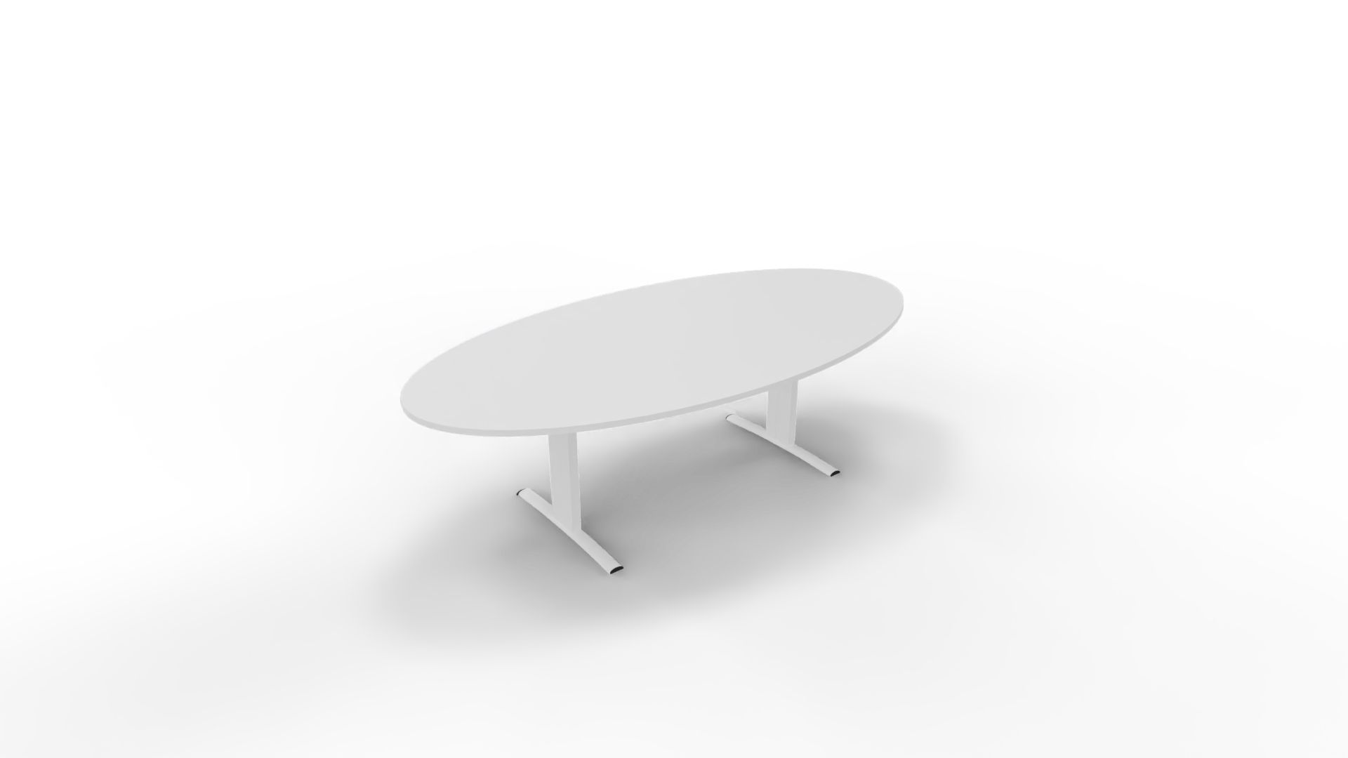 Vergadertafel 6711 ellipsvorm - 240 x 120 cm. - Wit - Wit afbeelding