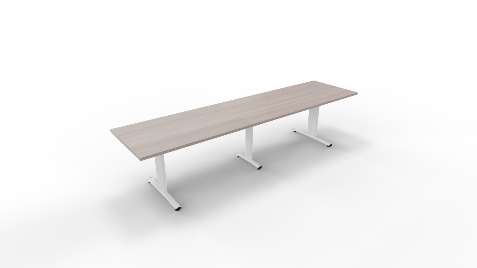 Vergadertafel 6511 met koppelpoot - 320 x 80 cm. - Wit - Eiken Robson afbeelding