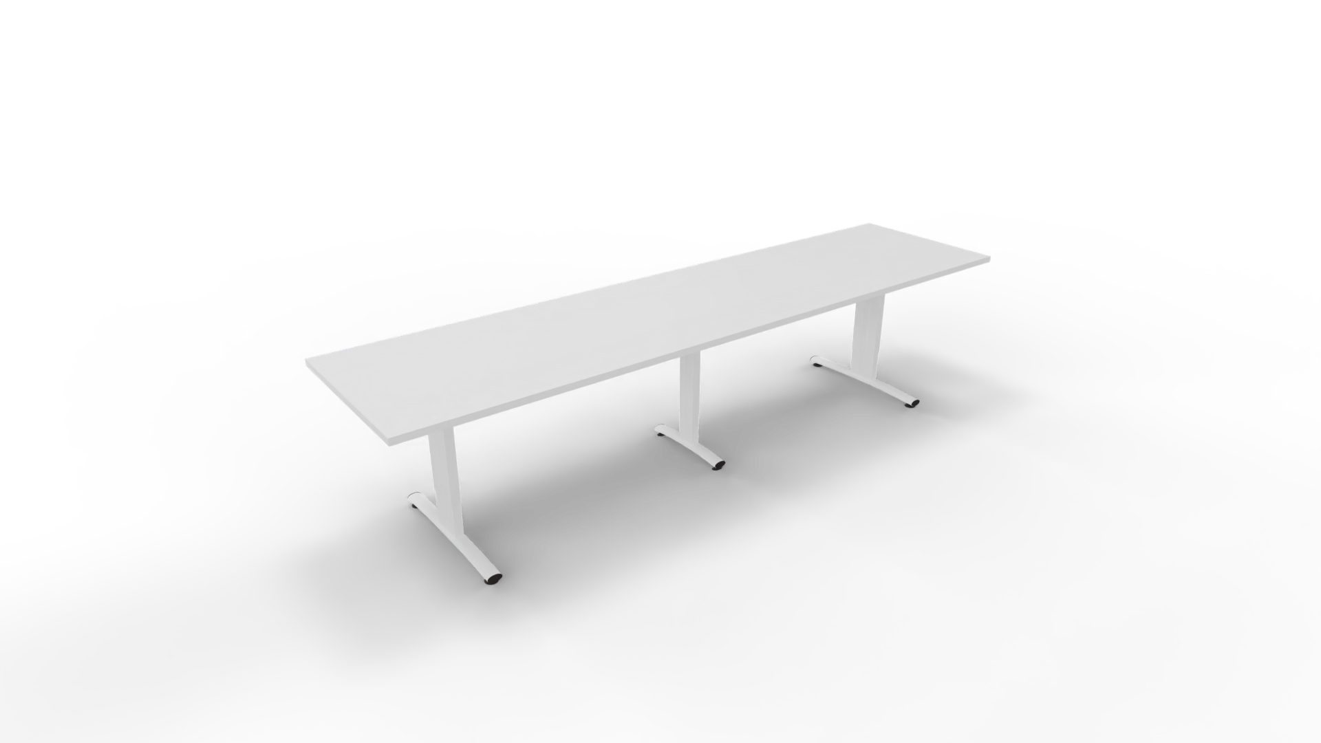 Vergadertafel 6511 met koppelpoot - 280 x 80 cm. - Wit - Wit afbeelding