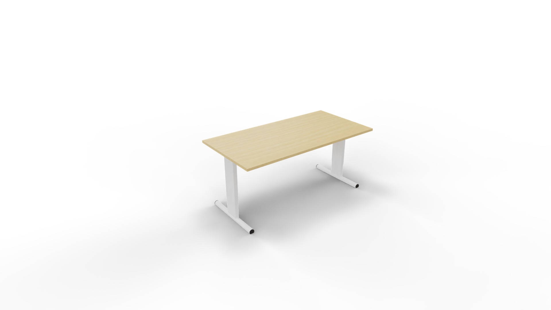 Vergadertafel 6311 recht - 120 x 80 cm. - Wit - Beuken afbeelding