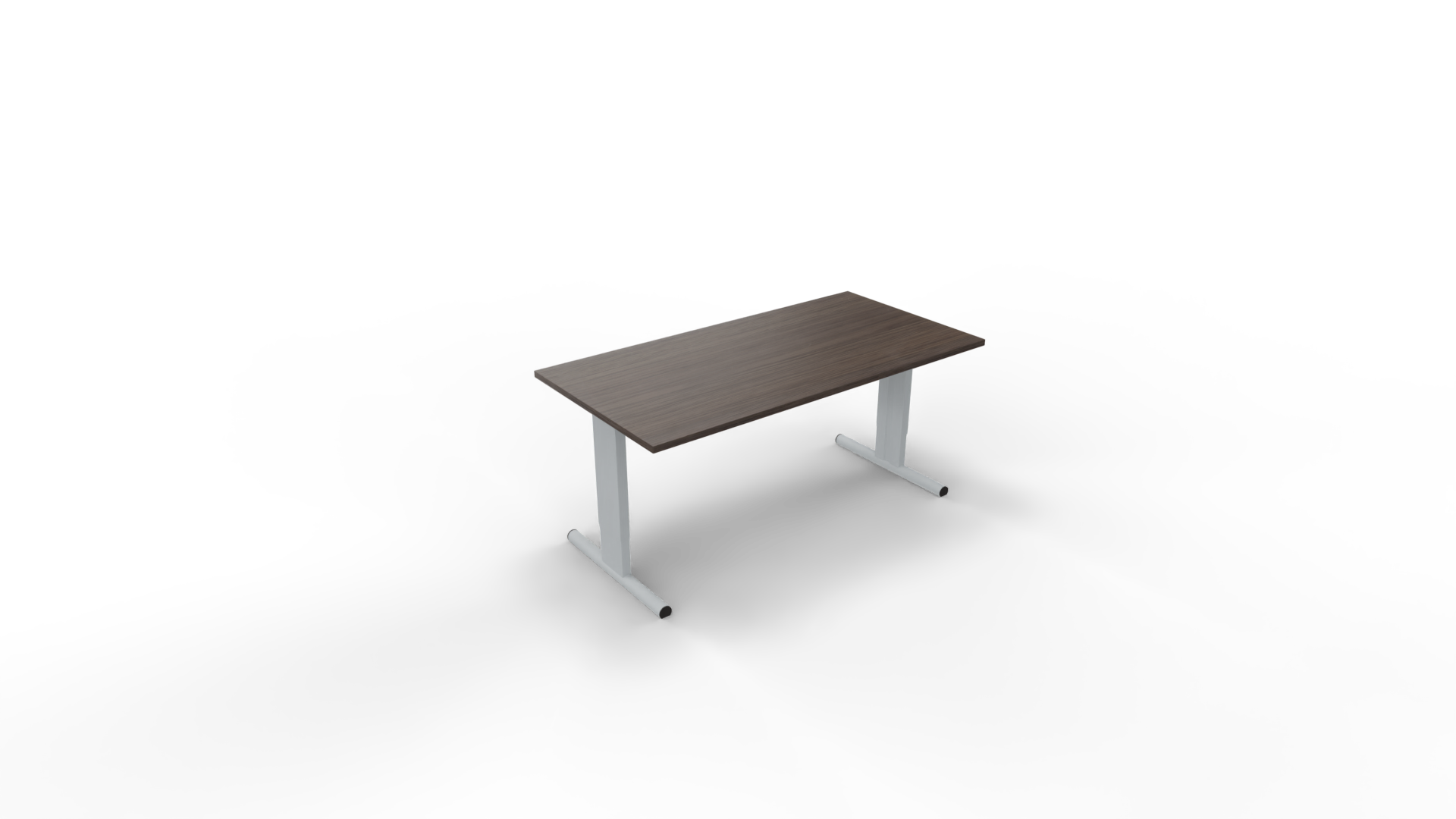 Vergadertafel 6311 recht - 120 x 80 cm. - Alu - Eiken donker afbeelding