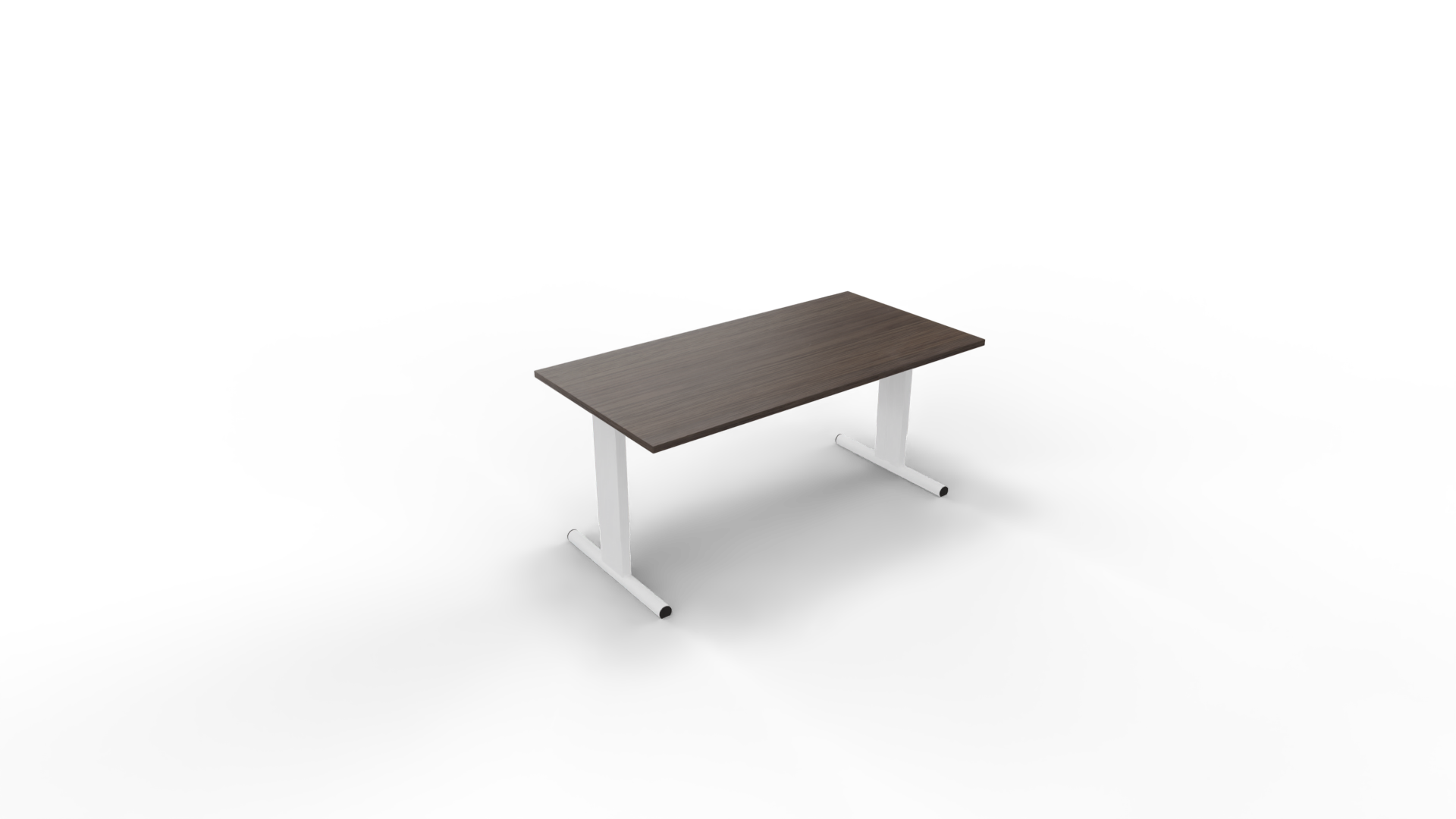 Vergadertafel 6311 recht - 160 x 80 cm. - Wit - Eiken donker afbeelding