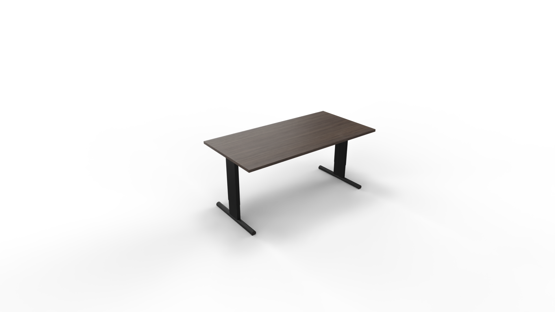 Vergadertafel 6311 recht - 140 x 80 cm. - Zwart - Eiken donker afbeelding