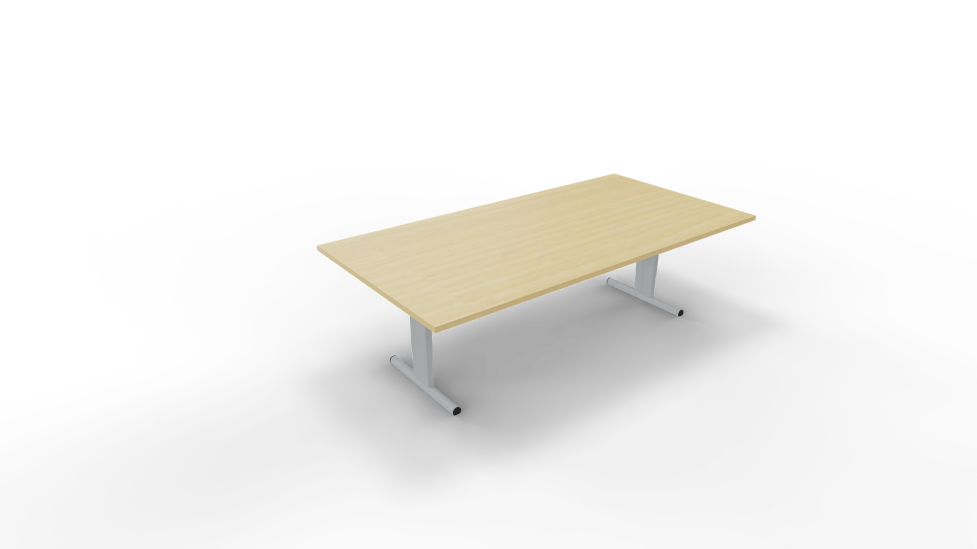 Vergadertafel 6411 recht - 240 x 120 cm. - Alu - Beuken afbeelding
