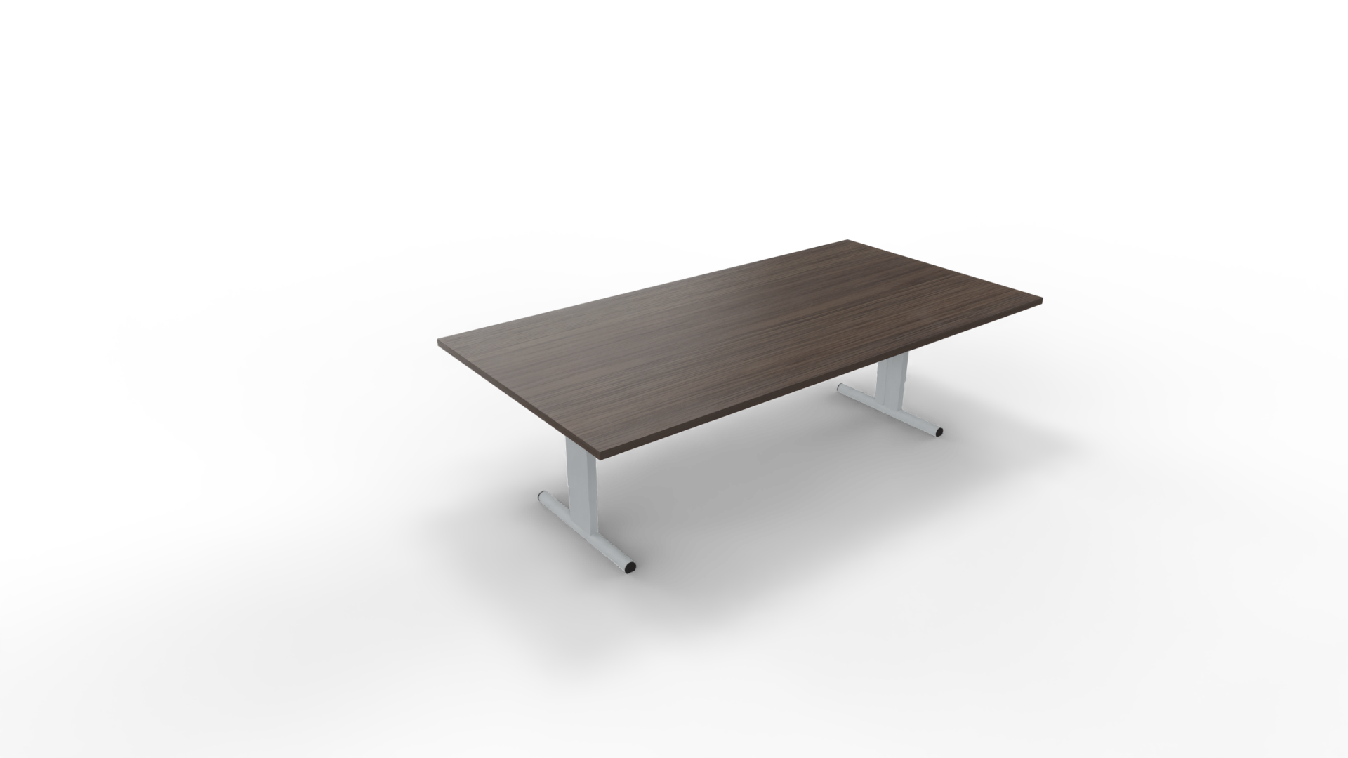 Vergadertafel 6411 recht - 240 x 120 cm. - Alu - Eiken donker afbeelding