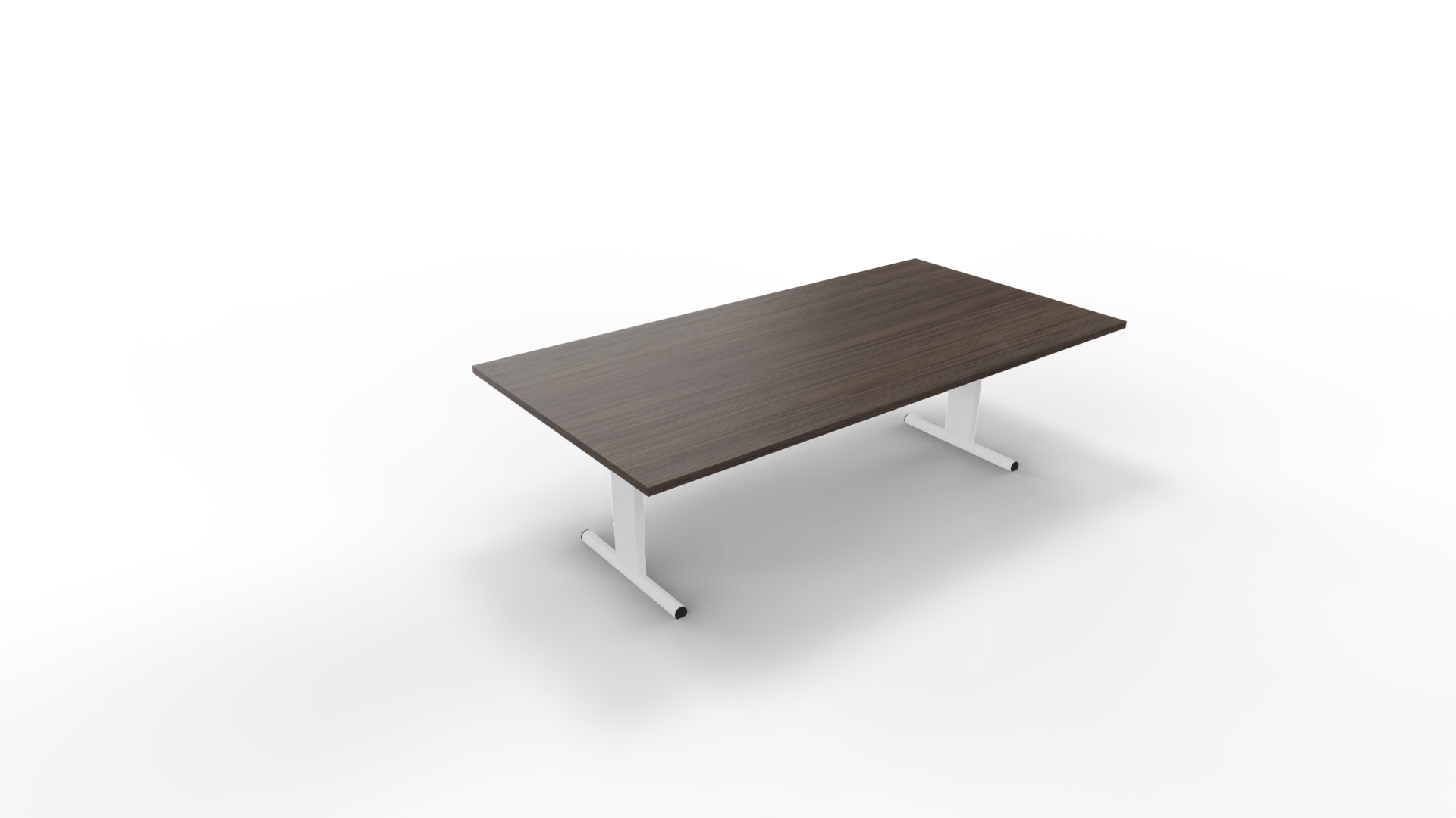 Vergadertafel 6411 recht - 240 x 120 cm. - Wit - Eiken donker afbeelding