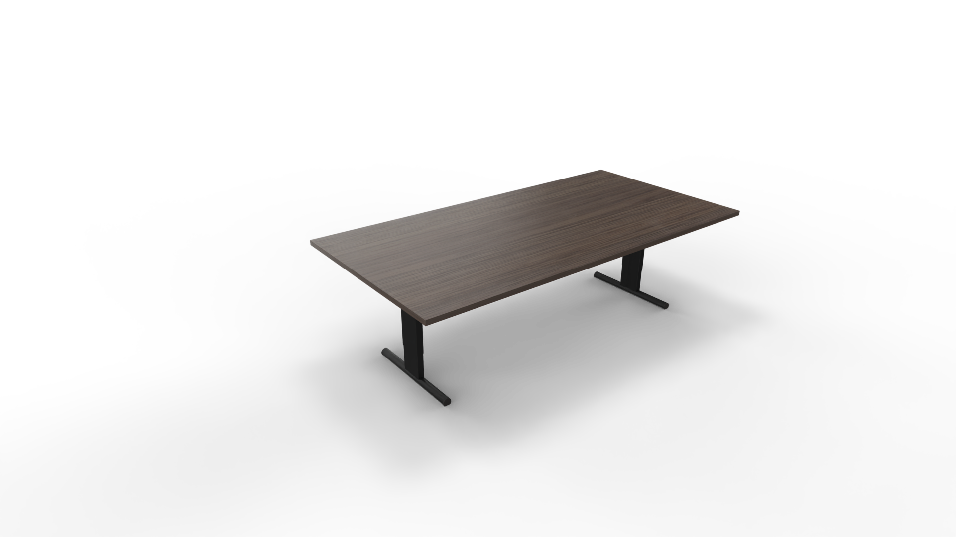 Vergadertafel 6411 recht - 240 x 120 cm. - Zwart - Eiken donker afbeelding