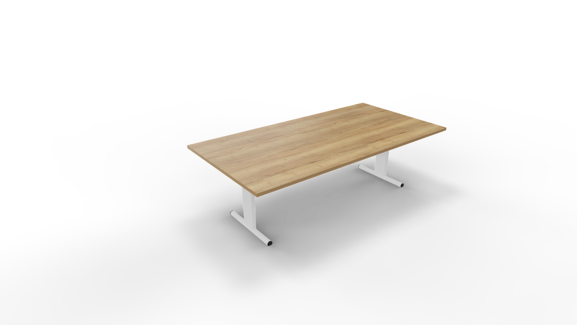 Vergadertafel 6411 recht - 240 x 120 cm. - Wit - Eiken YT49a afbeelding