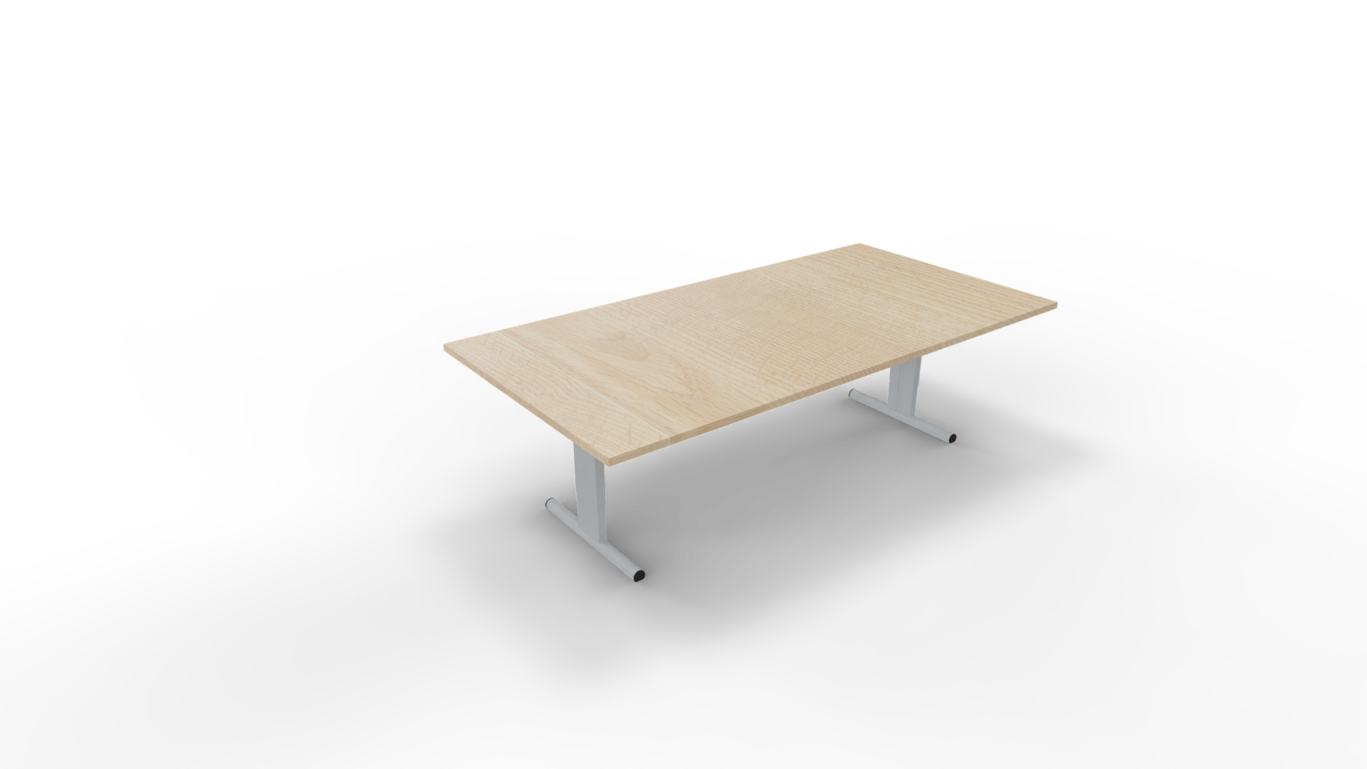 Vergadertafel 6411 recht - 240 x 120 cm. - Alu - Eiken licht afbeelding