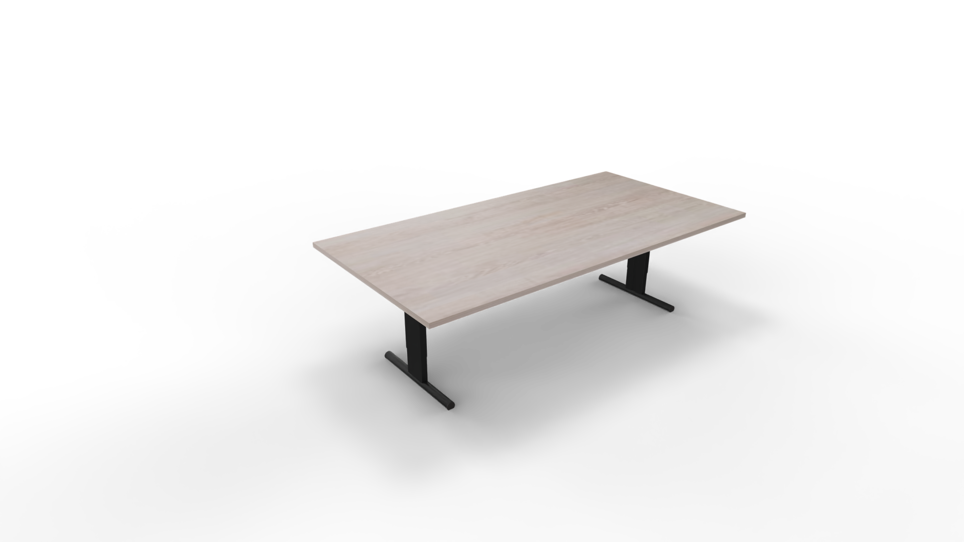 Vergadertafel 6411 recht - 240 x 120 cm. - Zwart - Eiken Robson afbeelding