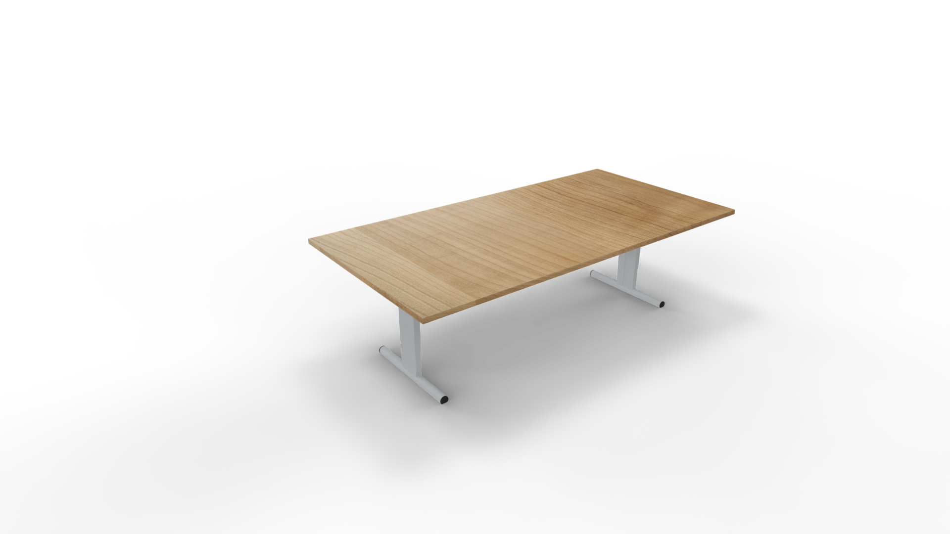 Vergadertafel 6411 recht - 240 x 120 cm. - Alu - Toscaans noten afbeelding