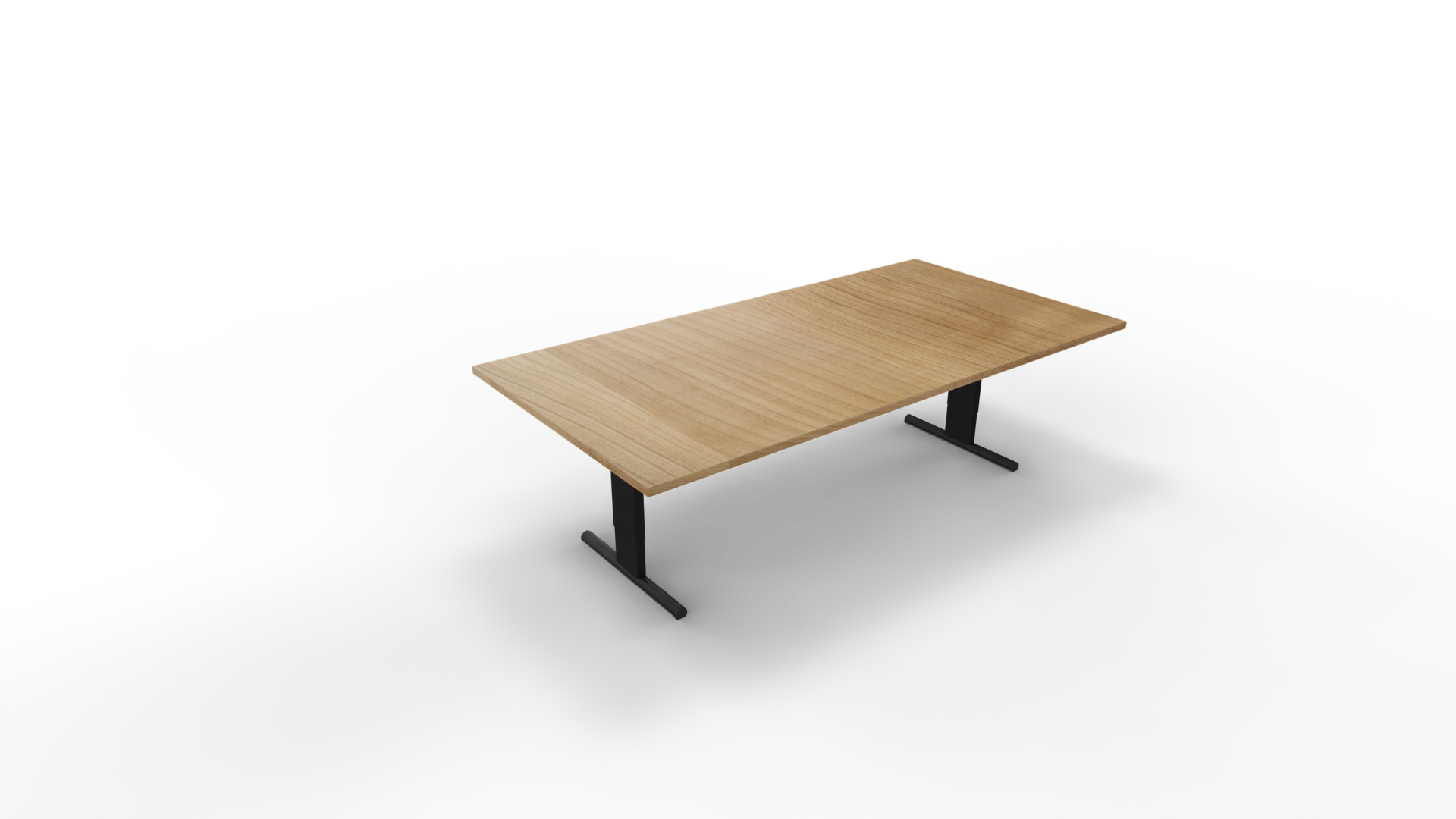 Vergadertafel 6411 recht - 240 x 120 cm. - Zwart - Toscaans noten afbeelding