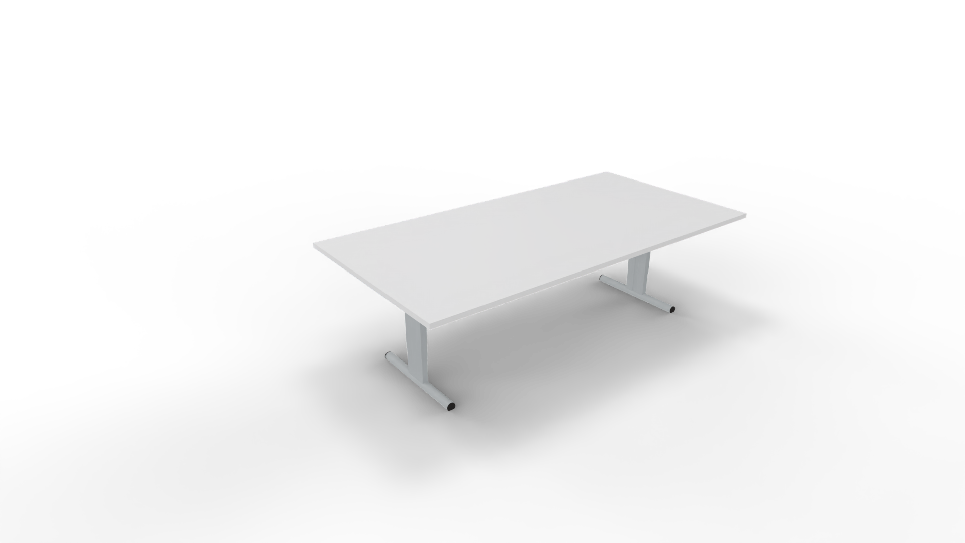 Vergadertafel 6411 recht - 240 x 120 cm. - Alu - Wit afbeelding