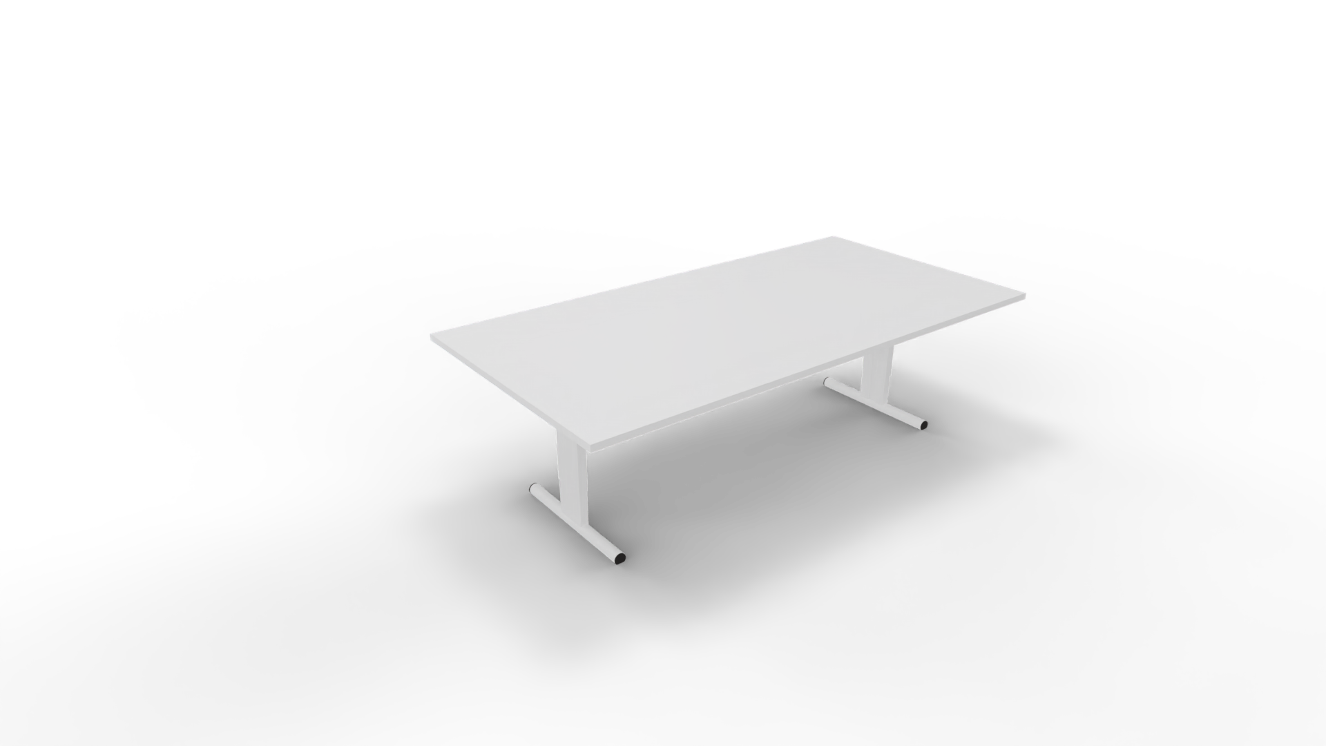 Vergadertafel 6411 recht - 240 x 120 cm. - Wit - Wit afbeelding