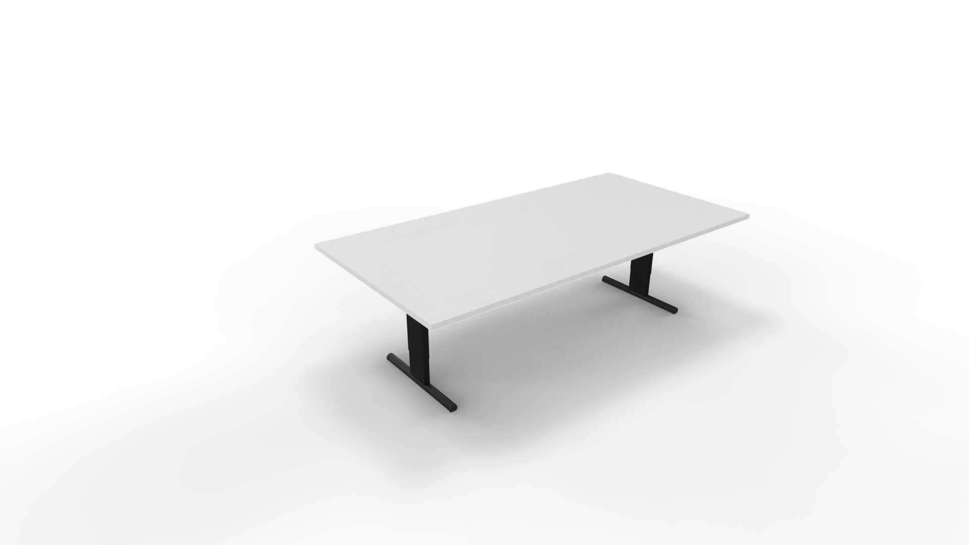 Vergadertafel 6411 recht - 240 x 120 cm. - Zwart - Wit afbeelding