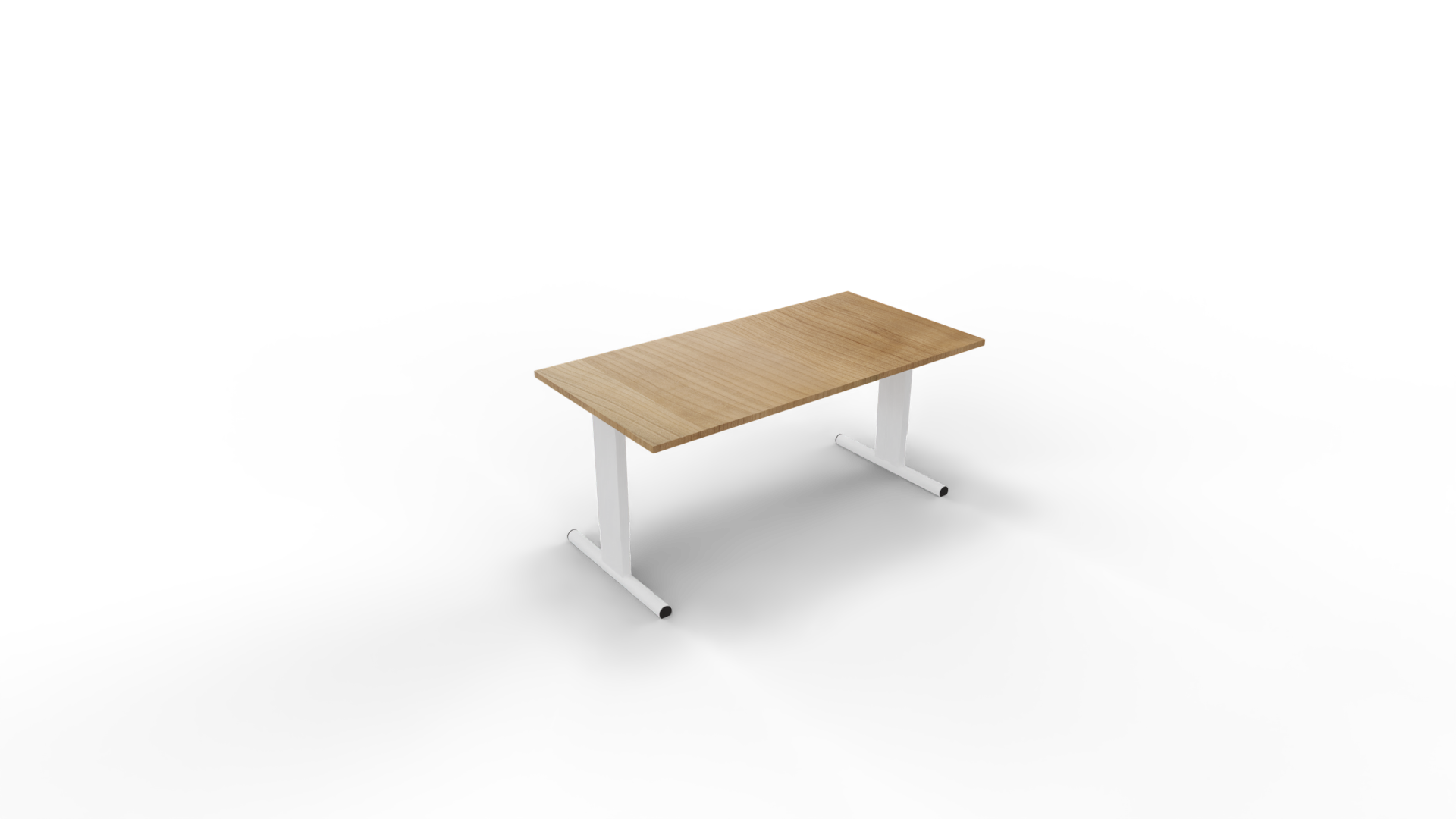 Vergadertafel 6311 recht - 180 x 90 cm. - Wit - Toscaans noten afbeelding