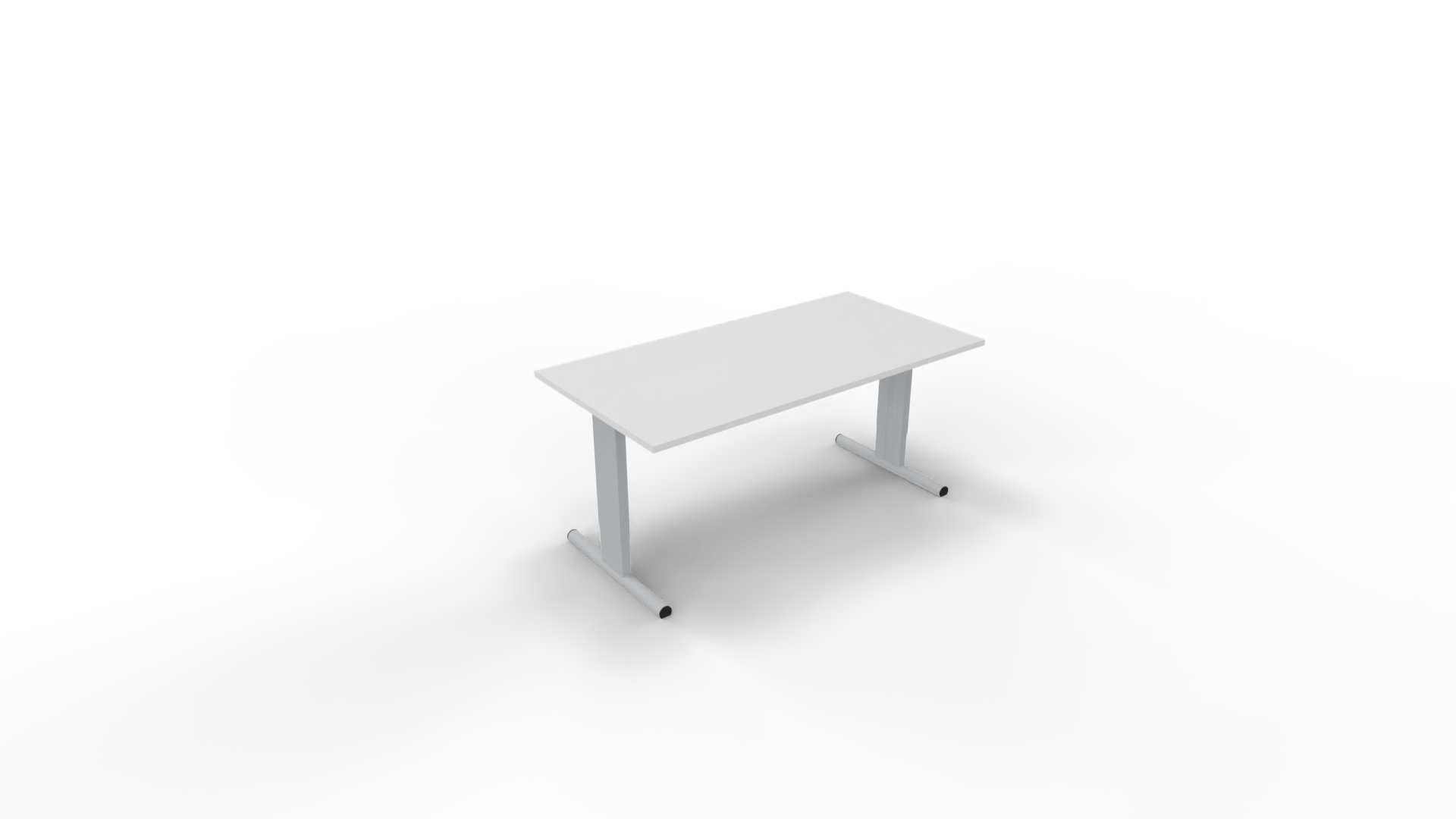 Vergadertafel 6311 recht - 120 x 80 cm. - Alu - Wit afbeelding