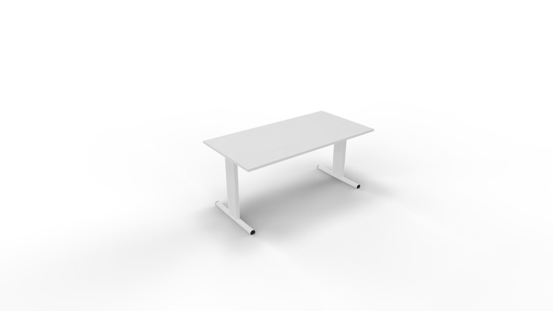 Vergadertafel 6311 recht - 120 x 80 cm. - Wit - Wit afbeelding