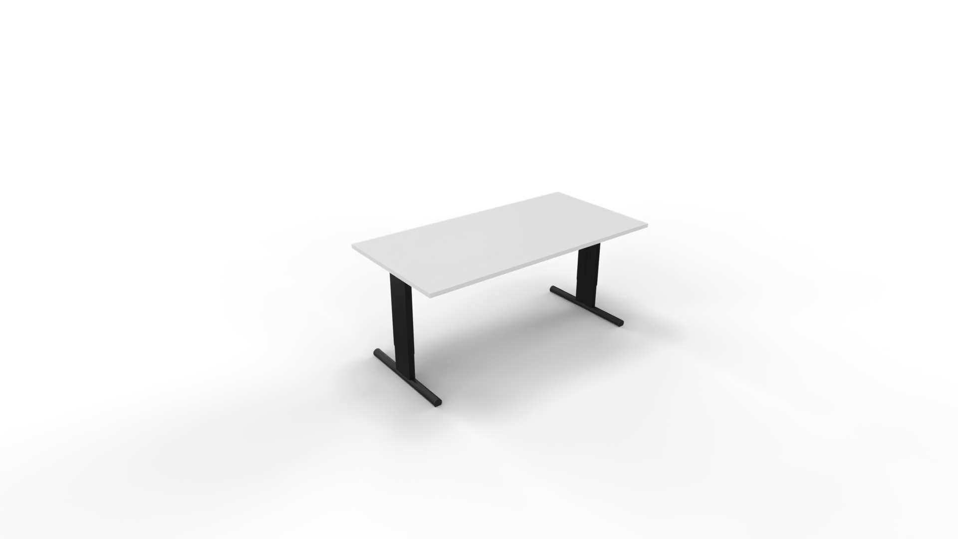 Vergadertafel 6311 recht - 160 x 80 cm. - Zwart - Wit afbeelding